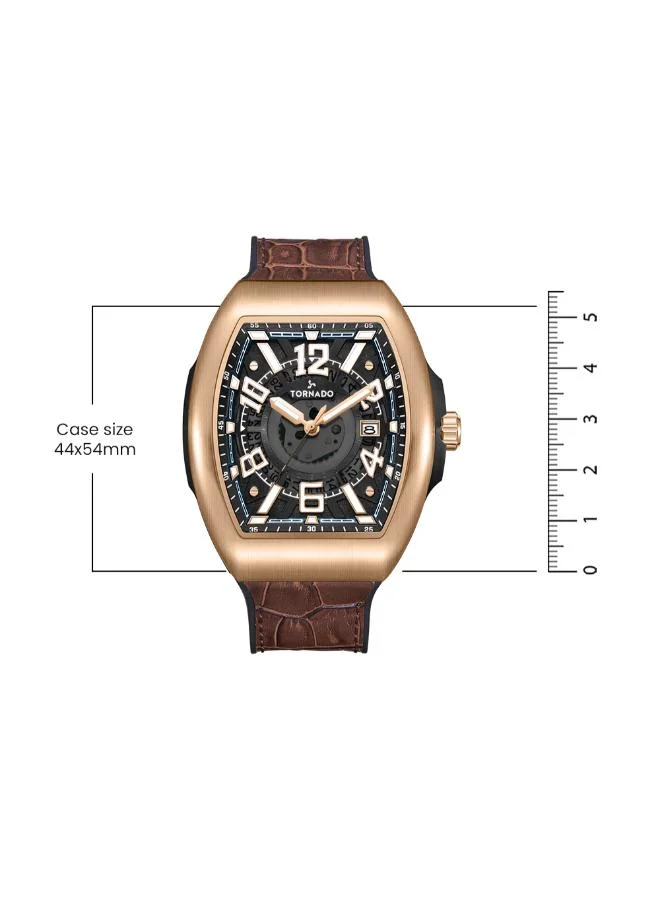 Tornado  Men's Leather Analog Display Watch T25001-RLDB - 44mm for Men | Best Price UAE